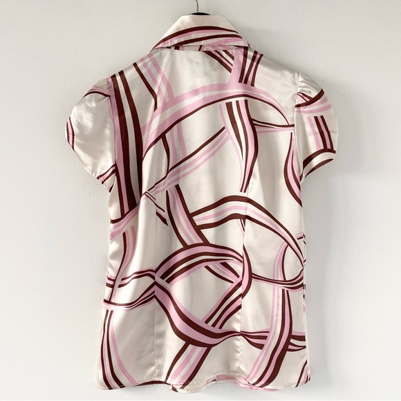 Free w Purchase • Y2K BCBG Satin Button-Up Blouse - Picture 4 of 9